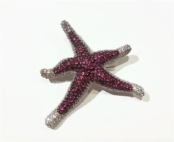 Brooch Misis Woman in Silver Cubic Zirconia SP01611-ROSA - SP01611-ROSA